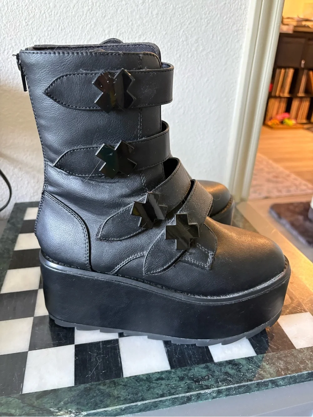 YRU Platform Boots in Black